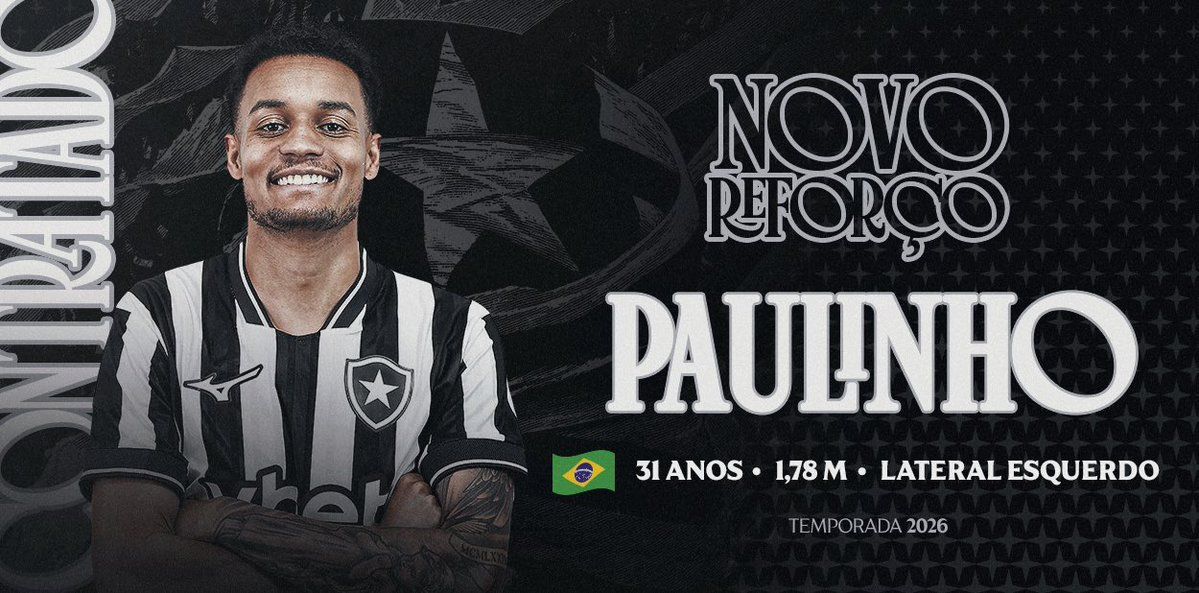 Botafogo Anuncia Contratação do Lateral-Esquerdo Paulinho